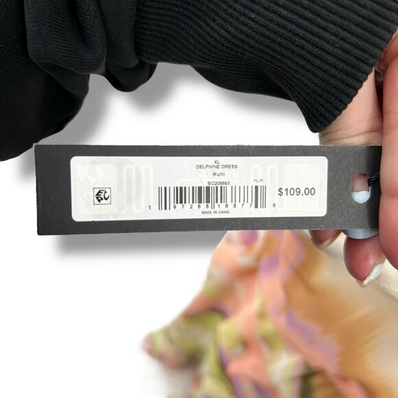 NEW Steve Madden Delphine Ruffle Dress Size XL Pastel Marble Midi Cocktail NWT - Picture 13 of 14